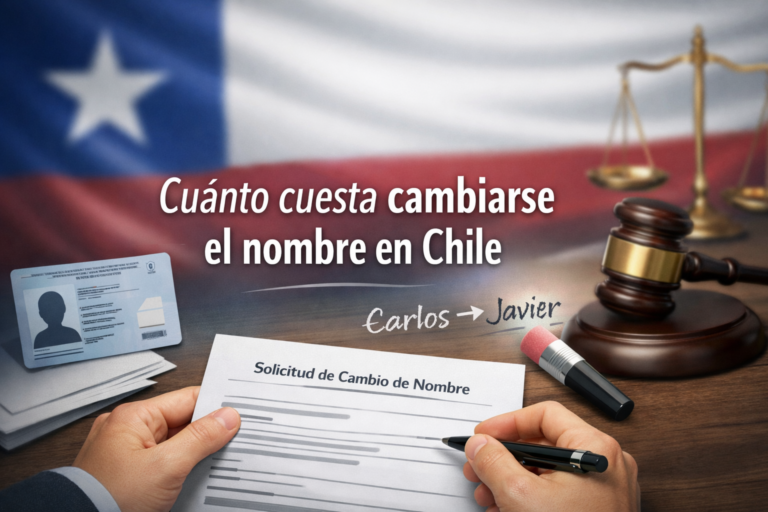 cuantos cuesta cambiarse el nombre en Chile