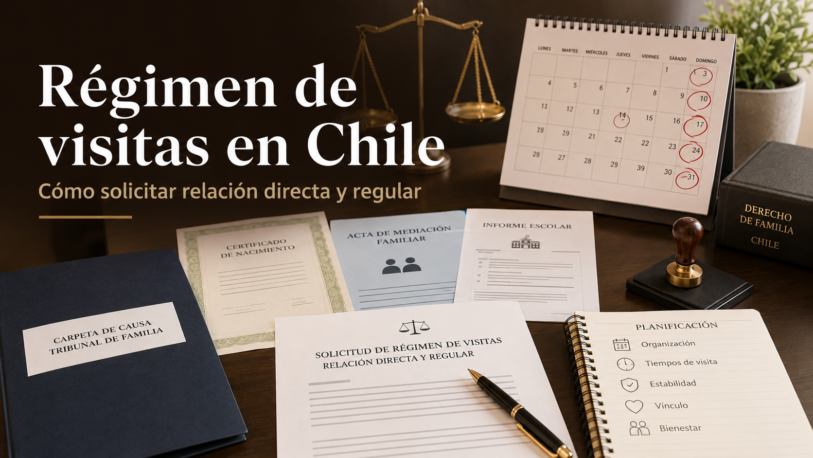 Documentos legales para pedir régimen de visitas y relación directa y regular en Chile