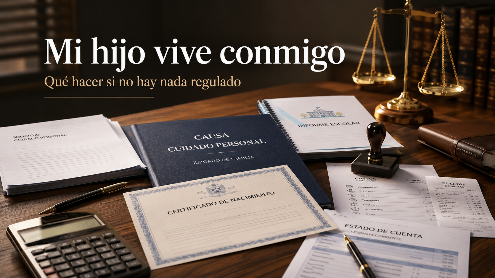 Documentos legales para regular el cuidado personal cuando un hijo vive con uno de sus padres sin acuerdo formal