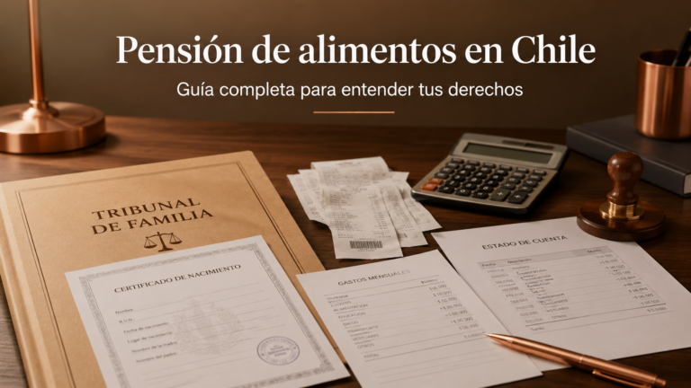 Pensión de alimentos en Chile: guía completa con documentos judiciales de familia, comprobantes de gastos y calculadora sobre escritorio