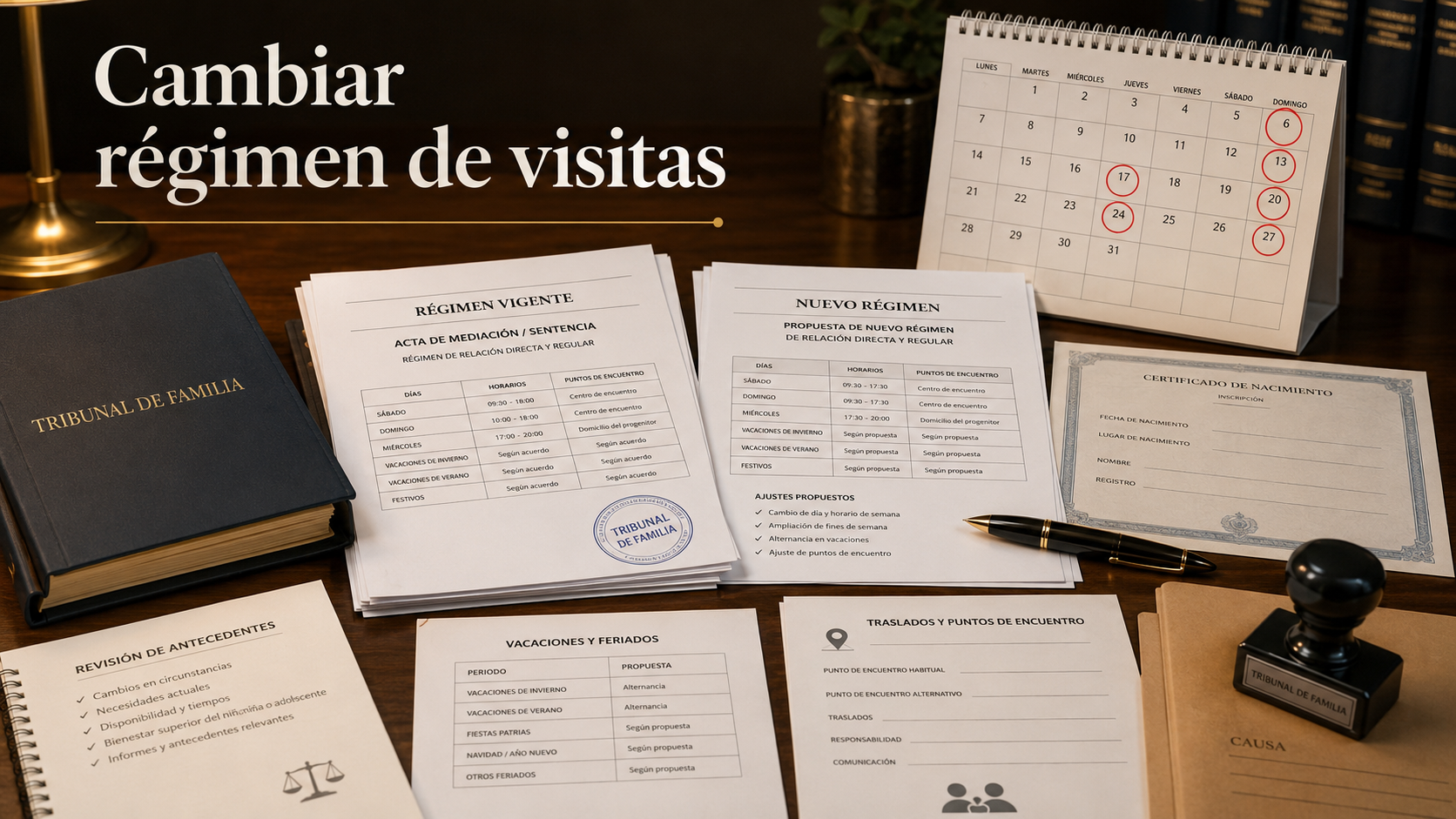 Cambiar régimen de visitas ya fijado en Chile ante el Tribunal de Familia