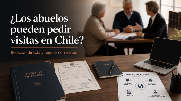 Abuelos consultando con abogado sobre visitas de nietos en Chile