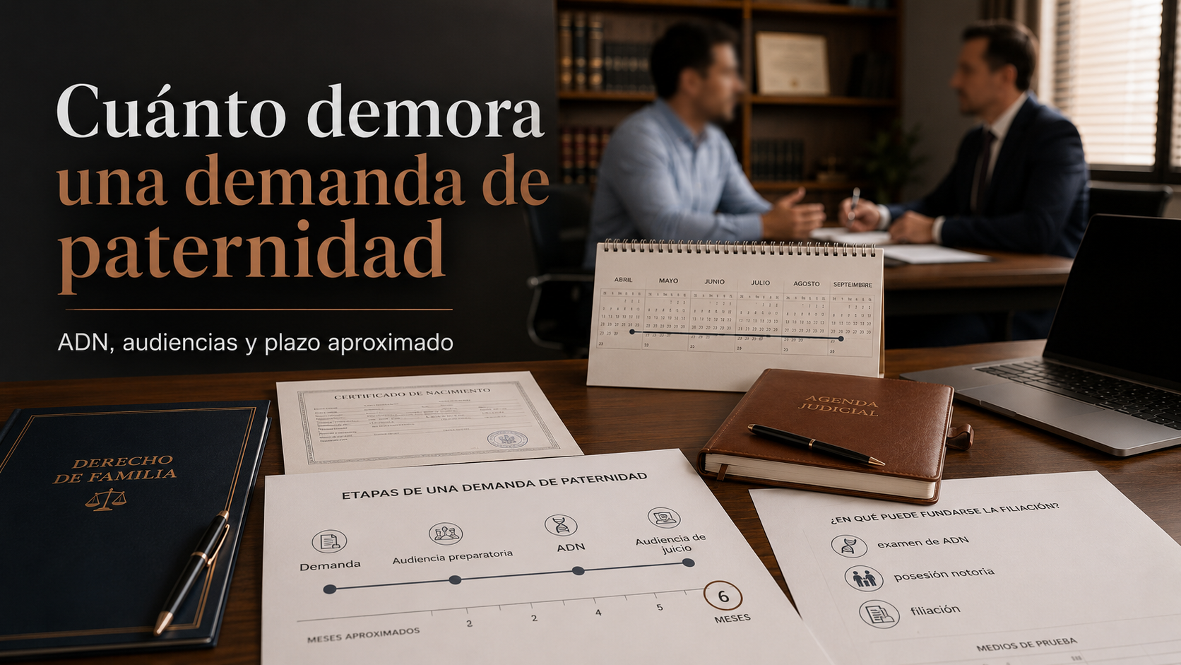 Abogado revisando plazos de una demanda de paternidad en Chile