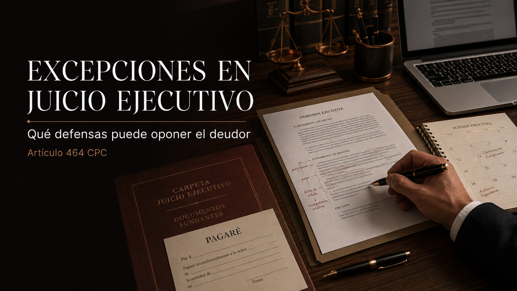 Excepciones en juicio ejecutivo y defensas del deudor en Chile